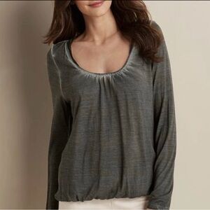 NWOT Soft Surroundings Charcoal Amelie Long Sleeve Top Medium